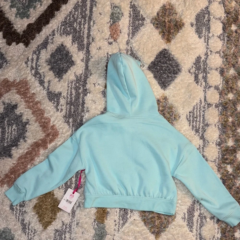 Justice Light Blue Smiley Face Hoodie